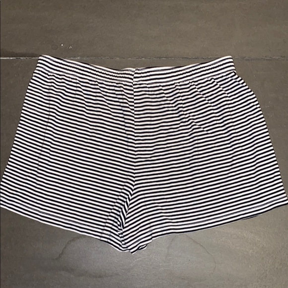 J+B Small Black White Stripe Pajamas Shorts Relaxed Fit Elastic Waistband - Picture 3 of 8